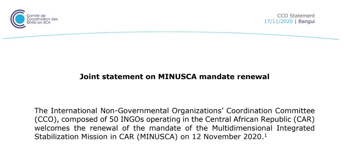 CIVIC Joins 20 Organizations in CAR to Welcome MINUSCA's Mandate ...